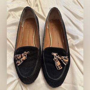 Dolce Vita Elegant suede Black Tassel Loafers, vintage